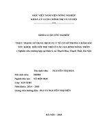 THỰC TRẠNG sử DỤNG DỊCH vụ y tế cơ sở TRONG CHĂM sóc sức KHỎE  đối với TRẺ NHỎ ở các GIA ĐÌNH NÔNG THÔN