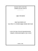 Đào tạo nhân lực tại công ty cổ phần dược phẩm việt nam    