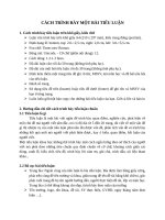 CÁCH TRÌNH BÀY MỘT BÀI TIỂU LUẬN