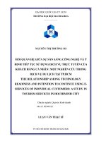 Mối quan hệ giữa sự sẵn sàng công nghệ và ý định tiếp tục sử dụng dịch vụ trực tuyến của khách hàng cá nhân một nghiên cứu trong dịch vụ du lịch t  HCM
