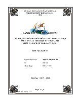 Vận dụng phương pháp đóng vai trong dạy học bài 11 tây âu thời hậu kỳ trung đại (tiết 1) – lịch sử lớp 10 (ban cơ bản) 