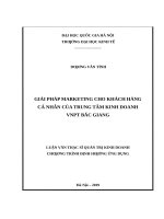 Giải pháp marketing cho khách hàng cá nhân của trung tâm kinh doanh VNPT bắc giang 