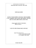 Quản lý hoạt động giáo dục trải nghiệm ở các trường trung học phổ thông chuyên khu vực bắc miền trung việt nam 