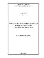 (Luận án tiến sĩ) Nghiên cứu một số mô hình trí tuệ nhân tạo dự báo chấn động nổ mìn trong khai thác mỏ lộ thiên