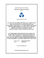 Các yếu tố tác động đến việc tham gia tín dụng của hộ nông dân Trường hợp nghiên cứu đối với các hộ dân trồng dâu nuôi tằm trên địa bàn huyện Lâm Hà