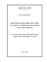 Hoạch định chiến lược phát triển của công ty cổ phần tư vấn chuyển giao công nghệ ITC     