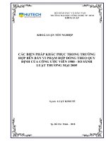 Các biện pháp khắc phục trong trường hợp bên bán vi phạm hợp đồng theo quy định của công ước vienna 1980   so sánh luật thương mại 2005 