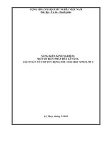 một số biện pháp rèn kĩ năng giải toán về chuyển động đều cho học sinh lớp 5 