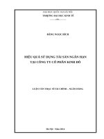 Hiệu quả sử dụng tài sản ngắn hạn tại công ty cổ phần kinh đô    