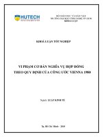 Vi phạm cơ bản nghĩa vụ hợp đồng theo quy định của công ước vienna 1980 