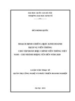 Hoạch định chiến lược kinh doanh dịch vụ viễn thông cho tập đoàn bưu chính viễn thông việt nam   chi nhánh hưng yên đến năm 2020   