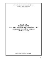 Phương pháp giải một số dạng bài tập nâng cao phần chuyển động cơ học môn vật lí 8 
