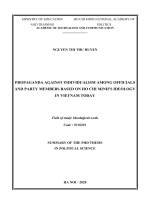 Tuyên truyền chống chủ nghĩa cá nhân trong cán bộ, đảng viên theo tư tưởng hồ chí minh ở việt nam hiện nay tt tiếng anh 