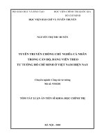 Tuyên truyền chống chủ nghĩa cá nhân trong cán bộ, đảng viên theo tư tưởng hồ chí minh ở việt nam hiện nay tt 