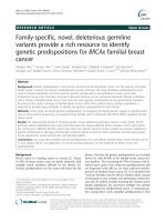 Family-specific, novel, deleterious germline variants provide a rich resource to identify genetic predispositions for BRCAx familial breast cancer