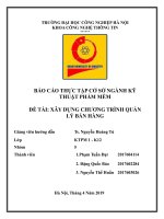 BÁO CÁO THỰC TẬP CỞ SỞ NGÀNH KỸ THUẬT PHẦN MỀM