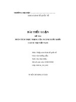 Tiểu luận Nhập môn Kinh tế quốc tế: Phân tích thực trạng của ngành xuất khẩu cao su tại Việt Nam