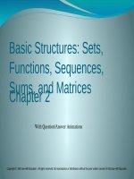 Lecture Discrete mathematics and its applications - Chapter 2: Basic Structures: Sets, functions, sequences, sums, and matrices