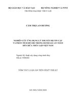 Nghiên cứu ứng dụng lý thuyết độ tin cậy và phân tích rủi ro trong đánh giá an toàn hồ chứa thủy lợi việt nam tt 