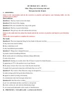 Bộ đề thi học kì, KSCL, kiểm tra 1 tiết, 15 phút Tiếng Anh 10 11 12 có lời giải chi tiết