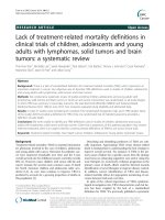 Lack of treatment-related mortality definitions in clinical trials of children, adolescents and young adults with lymphomas, solid tumors and brain tumors: A systematic review