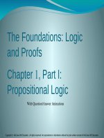 Lecture Discrete mathematics and its applications - Chapter 1 (Part I): The Foundations: Logic and proofs