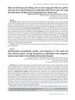 Khảo sát tính nhạy cảm kháng sinh và tỷ lệ mang gene độc lực scpB và lmb của các chủng Streptococcus agalactiae phân lập từ phụ nữ mang thai đến khám tại bệnh viện Trường Đại học Y Dược Huế