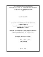 Những đặc trưng về ngôn ngữ và văn hóa thể hiện qua phép ẩn dụ trong tác phẩm song ngữ anh – việt “truyện cổ grim” 