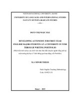 Phát triển tính tự học của sinh viên năm thứ nhất chuyên ngành tiếng anh tại một trường đại học ở vinh thông qua hoạt động viết portfolio 