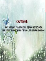 Một số dạng toán thường gặp trong ôn thi vào THPT 