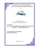 Dạy học theo hướng nghiên cứu bài học, chủ đề tuần hoàn máu 