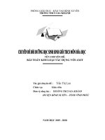 Chuyên đề bồi dưỡng học sinh giỏi môn hóa học lớp 9 bài TOÁN KIM LOẠI tác DỤNG với AXIT 