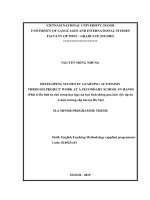 Phát triển tính tự chủ trong học tập của học sinh thông qua làm việc dự án ở một trường cấp hai tại hà nội 