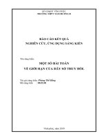 Một số bài toán về giới hạn của dãy số truy hồi 