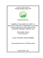 (Luận văn thạc sĩ) Nghiên cứu đặc điểm cấu trúc và khả năng tích lũy các bon rừng Vầu đắng (Indosasa angustata Mc. Clure) thuần loài tại huyện Chợ Đồn, tỉnh Bắc Kạn