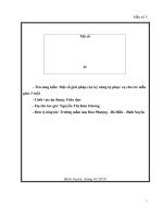 Một số giải pháp rèn kỹ năng tự phục vụ cho trẻ mẫu giáo 3 tuổi 