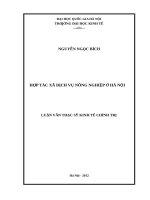 Hợp tác xã dịch vụ nông nghiệp ở hà nội   