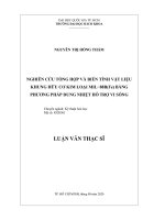 Nghiên cứu tổng hợp và biến tính vật liệu khung hữu cơ kim loại Mil88B (Fe) bằng phương pháp dung nhiệt hỗ trợ vi sóng