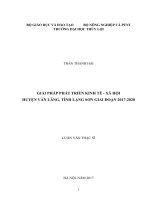 Giải pháp phát triển kinh tế huyện văn lãng, tỉnh lạng sơn giai đoạn 2017   2020 