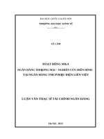 Hoạt động ma ngân hàng thương mại   nghiên cứu điển hình tại ngân hàng TMCP bưu điện liên việt    