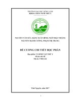 Đề cương chi tiết học phần: Vi sinh vật thú y (Dùng cho các ngành (chuyên ngành) đào tạo: Thú y, Dược - thú y)