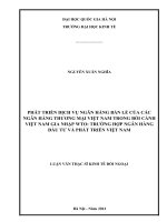Phát triển dịch vụ ngân hàng bán lẻ của các ngân hàng thương mại việt nam trong bối cảnh việt nam gia nhập WTO  trường hợp ngân hàng đầu tư và phát triển việt nam 