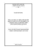 Nâng cao năng lực động viên khuyến khích và năng lực gây ảnh hưởng của lãnh đạo công ty TNHH phát triển công nghệ hệ thống (SYSTECH)    