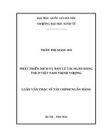 Phát triển dịch vụ bán lẻ tại ngân hàng TMCP việt nam thịnh vượng  