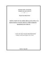 Những nhân tố tác động đến sự hài lòng của khách hàng sử dụng dịch vụ trên website batdongsan com vn    