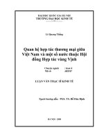 Quan hệ hợp tác thương mại giữa việt nam và một số nước thuộc hội đồng hợp tác vùng vịnh 