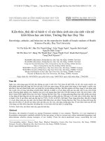 Kiến thức, thái độ và hành vi về sức khỏe sinh sản của sinh viên nữ khối Khoa học sức khỏe, Trường Đại học Duy Tân