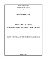 Phân tích tài chính tổng công ty cổ phần bưu chính viettel   tài chính ngân hàng   