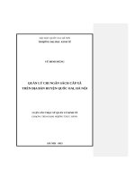 Quản lý chi ngân sách cấp xã trên địa bàn huyện quốc oai, hà nội   