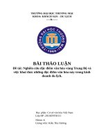 Nghiên cứu đặc điểm văn hóa vùng Trung Bộ và việc khai thác những đặc điểm văn hóa này trong kinh doanh du lịch